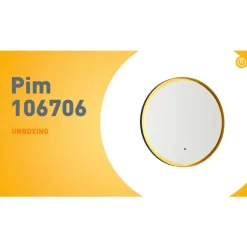 QAZQA Badezimmerspiegel schwarz mit Gold inkl. LED und Touchdimmer - Pim