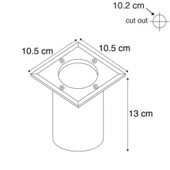 QAZQA Bodeneinbaustrahler für außen Edelstahl gebürstet 10,5 cm IP65 - Basic Square