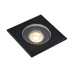 QAZQA Bodenstrahler für den Außenbereich, schwarz, quadratisch, verstellbar, IP65 – Delux