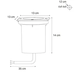 QAZQA Bodenstrahler für den Außenbereich, schwarz, quadratisch, verstellbar, IP65 – Delux