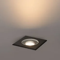 QAZQA Bodenstrahler für den Außenbereich, schwarz, quadratisch, verstellbar, IP65 – Delux