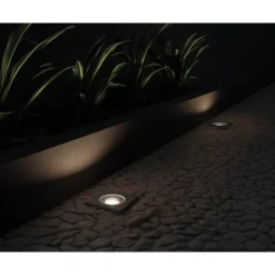 QAZQA Bodenstrahler für den Außenbereich, schwarz, quadratisch, verstellbar, IP65 – Delux