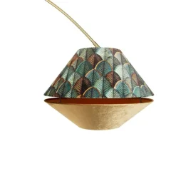 QAZQA Bogenlampe aus Messing mit doppeltem, weißem Samtschirm, Blattdesign und Beige - XXL