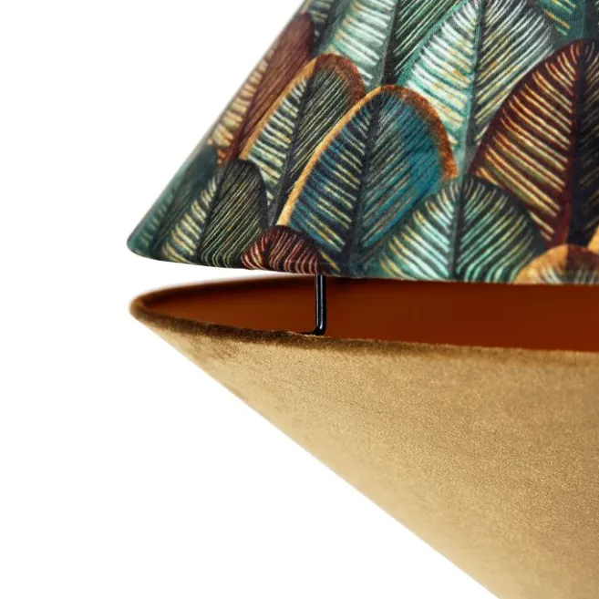 QAZQA Bogenlampe aus Messing mit doppeltem, weißem Samtschirm, Blattdesign und Beige - XXL