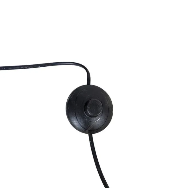 QAZQA Bogenlampe aus Messing mit doppeltem, weißem Samtschirm, Blattdesign und Beige - XXL