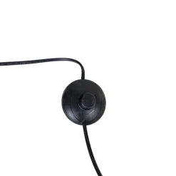 QAZQA Bogenlampe aus Messing mit doppeltem Samtschirm Blattdesign und Beige - XXL