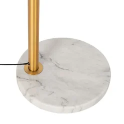 QAZQA Bogenlampe Bronze mit Marmor und Braunglas 3 Lichter - Nina