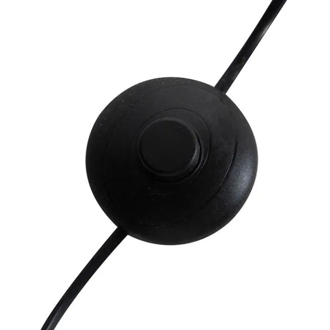 QAZQA Bogenlampe schwarz Veloursschirm schwarz mit Gold 50 cm - XXL