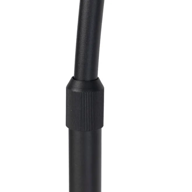 QAZQA Bogenlampe schwarz Veloursschirm schwarz mit Gold 50 cm - XXL