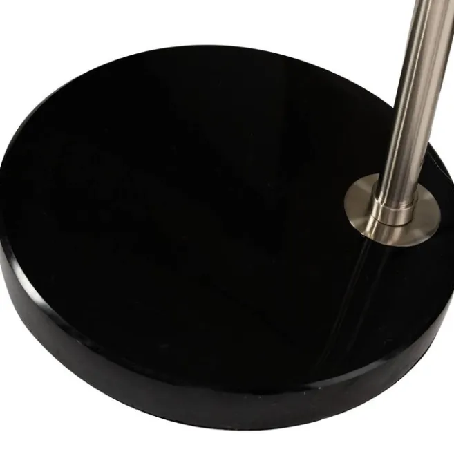 QAZQA Bogenlampe Stahl Stoffschirm weiß 50 cm - XXL