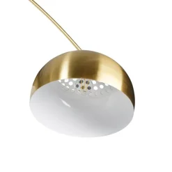 QAZQA Bogenleuchte Messing mit schwarzem Marmorsockel und Messingschirm - XXL