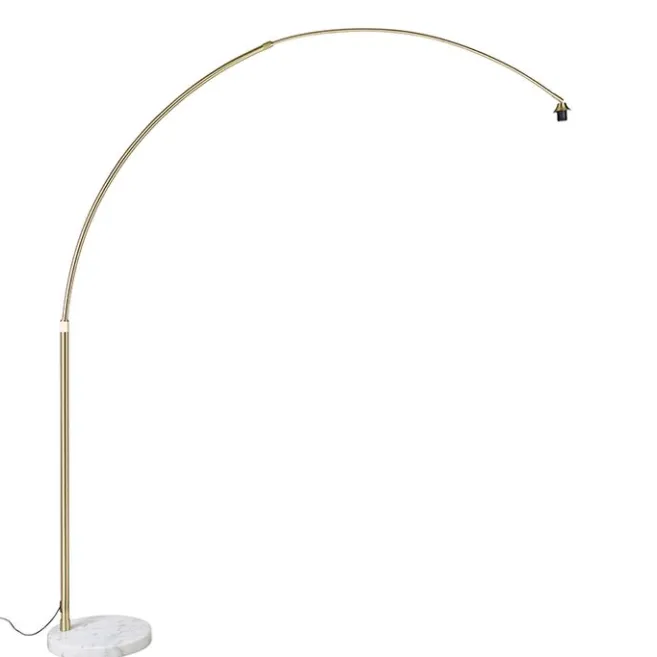 QAZQA Bogenleuchte Messing mit weißem Marmorfuß verstellbar - XXL