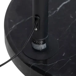 QAZQA Bogenleuchte schwarzer Samt-Schirm blau mit Gold 50 cm - XXL