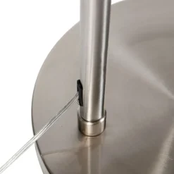 QAZQA Bogenleuchte Stahl Stoffschirm weiß 50/50/25 verstellbar - XL