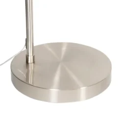 QAZQA Bogenleuchte Stahl Stoffschirm weiß 50/50/25 verstellbar - XL