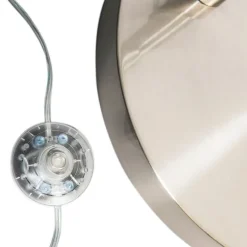 QAZQA Bogenleuchte Stahl Stoffschirm weiß 50/50/25 verstellbar - XL