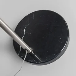 QAZQA Bogenleuchte Stahl Stoffschirm braun 45 cm - XXL