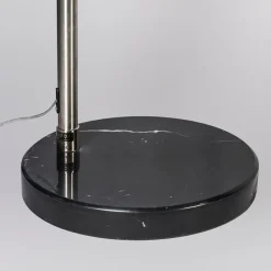 QAZQA Bogenleuchte Stahl Stoffschirm schwarz 50 cm - XXL