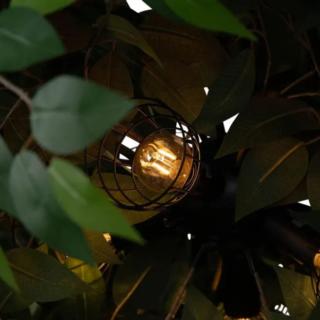 Trio Leuchten Boho-Hängelampe Grün 4-flammig - Leavy