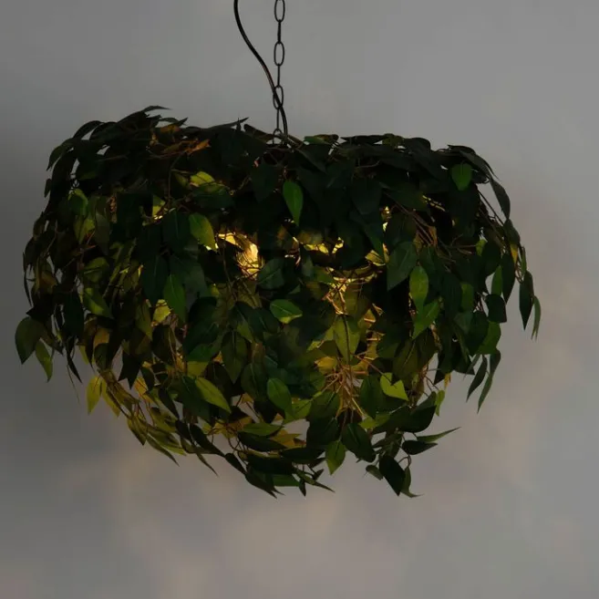 Trio Leuchten Boho-Hängelampe Grün 4-flammig - Leavy
