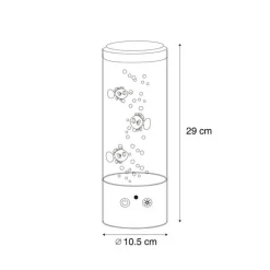 QAZQA Bubble Tube Schwarz 30cm inkl. LED RGB - Sealife