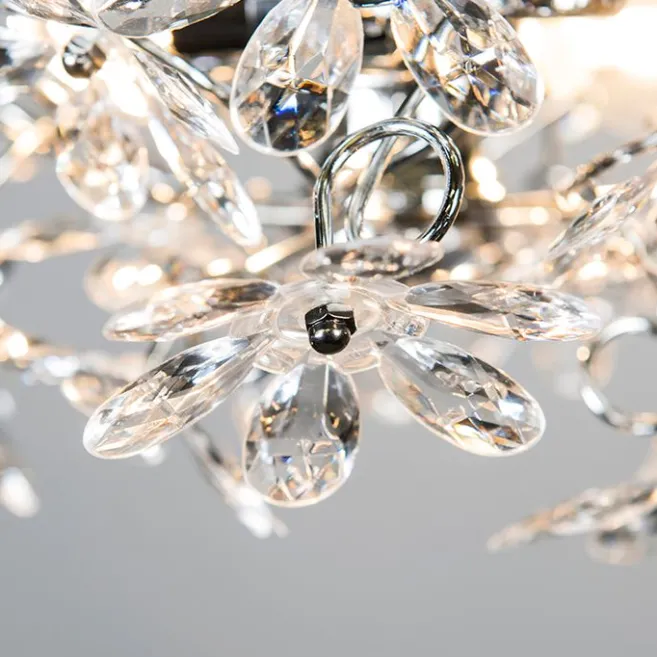 Trio Leuchten Deckenleuchte Chrom mit bunten Kunststoffblumen 38cm - Fiore