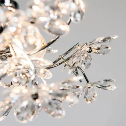 Trio Leuchten Deckenleuchte Chrom mit bunten Kunststoffblumen 38cm - Fiore