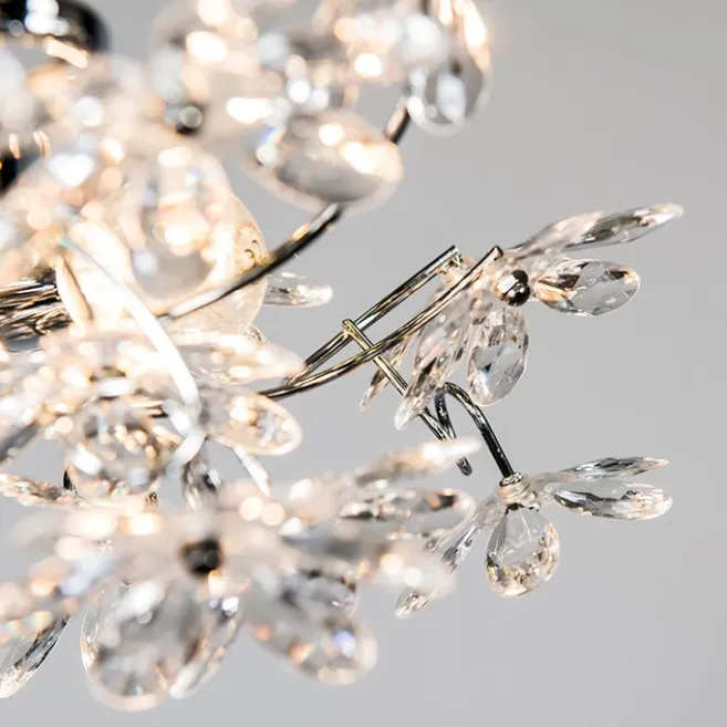 Trio Leuchten Deckenleuchte Chrom mit bunten Kunststoffblumen 38cm - Fiore