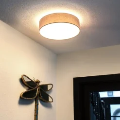 Kinder QAZQA Deckenleuchte grau 40 cm inkl. LED - Drum LED