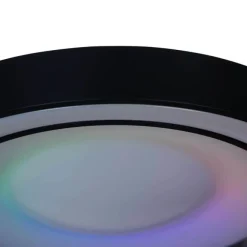 Trio Leuchten Deckenleuchte Schwarz inkl. dimmbarer RGBW LED mit Fernbedienung - Arco