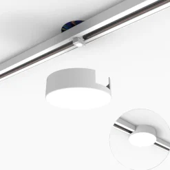 QAZQA Deckenplatte Schienensystem weiß rund 1-phasig - Iconic