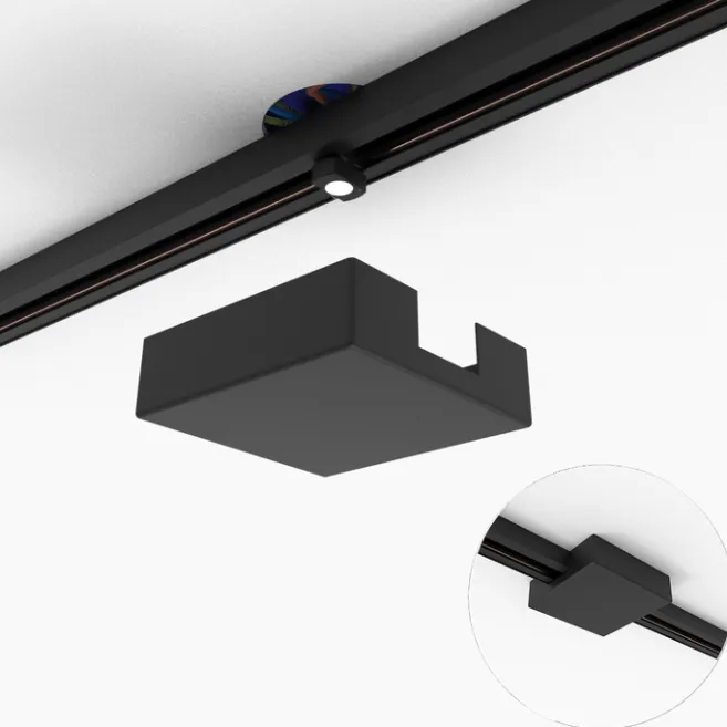 QAZQA Deckenplatte Schienensystem schwarz quadratisch 1-phasig - Iconic
