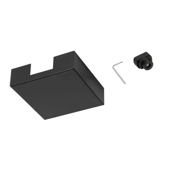 QAZQA Deckenplatte Schienensystem schwarz quadratisch 1-phasig - Iconic