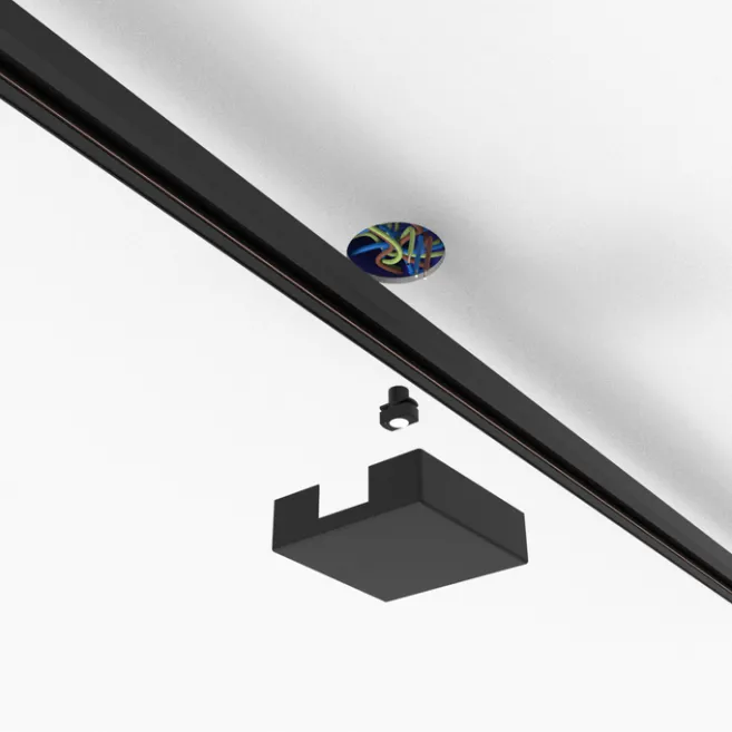 QAZQA Deckenplatte Schienensystem schwarz quadratisch 1-phasig - Iconic