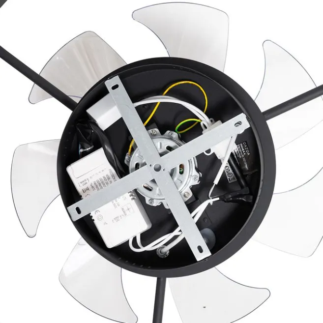 Kinder QAZQA Deckenventilator schwarz 70cm inkl. LED Dimmbar mit Fernbedienung - Maddy