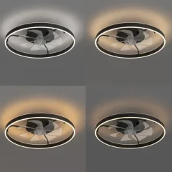 Kinder QAZQA Deckenventilator schwarz 70cm inkl. LED Dimmbar mit Fernbedienung - Maddy