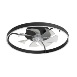 Kinder QAZQA Deckenventilator schwarz 70cm inkl. LED Dimmbar mit Fernbedienung - Maddy