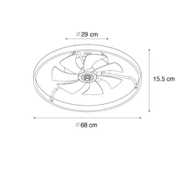 Kinder QAZQA Deckenventilator schwarz 70cm inkl. LED Dimmbar mit Fernbedienung - Maddy