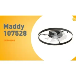 Kinder QAZQA Deckenventilator schwarz 70cm inkl. LED Dimmbar mit Fernbedienung - Maddy