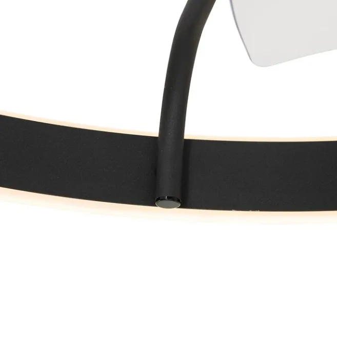 Kinder QAZQA Deckenventilator schwarz 70cm inkl. LED Dimmbar mit Fernbedienung - Maddy