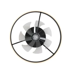 Kinder QAZQA Deckenventilator schwarz 70cm inkl. LED Dimmbar mit Fernbedienung - Maddy