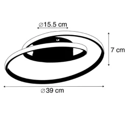 Trio Leuchten Design Deckenleuchte schwarz inkl. LED 3-stufig dimmbar - Krula