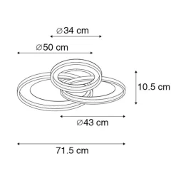 Trio Leuchten Design Deckenleuchte schwarz inkl. LED 3-stufig dimmbar - Joran