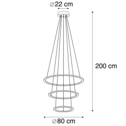 Trio Leuchten Design Hängelampe grau inkl. LED 3-stufig dimmbar -Tijn