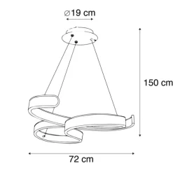 Trio Leuchten Design Hängelampe Stahl inkl. LED 3-stufig dimmbar - Frank