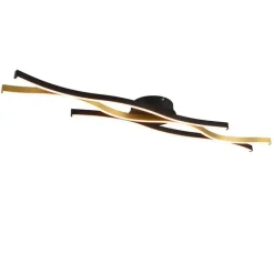 Trio Leuchten Design plafondlamp zwart met goud incl. LED dimbaar - Blaze