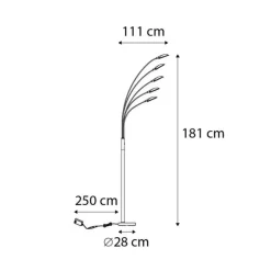 QAZQA Design Stehleuchte Messing inkl. LED 5-flammig - Sixties Trento