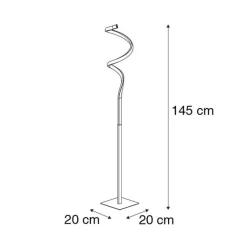 Trio Leuchten Design Stehleuchte schwarz inkl. LED 3-stufig dimmbar - Koers