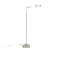 QAZQA Design Stehleuchte Stahl inkl. LED mit Touch Dimmer - Notia