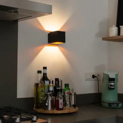 QAZQA Design Wandleuchte schwarz / gold inkl. LED - Caja